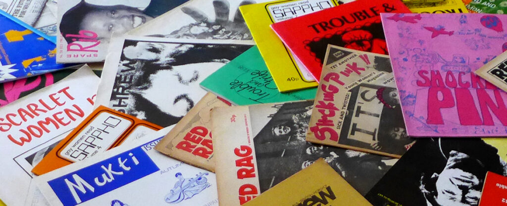 A selection of feminist magazines published in the UK strewn around
