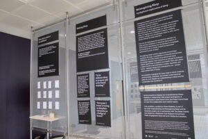 Information panels in the Reimagining Sleep exhibition at City Library, Newcastle explores sleeplessness in contemporary literature