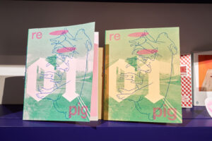 Re:Pig Zine at Science Gallery London, credits George Torode. The project focuses on industrial pig farming in the UK