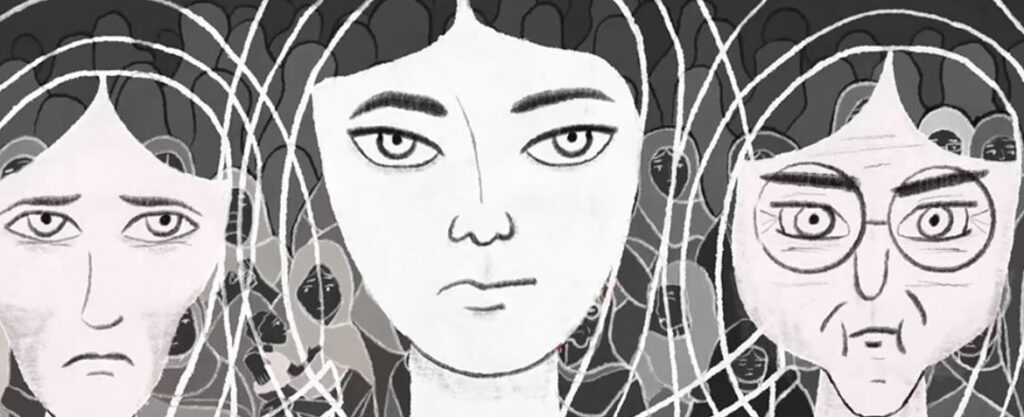 Still from the short animated film The Lost Voices of Partition