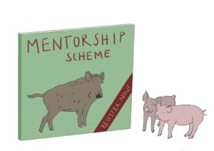 Wild boar mentorship scheme - illustrated design proposal, credit Naho Matsuda, animal resistance