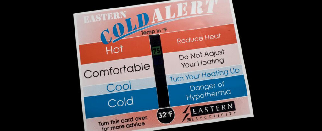 A Hypothermia Advice card England 1994 1995, Histories of fuel poverty