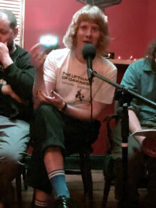 Richard O'Brien interviews local songwriters NOVYI LEF band member Euan Lynn - photo by Jenny Alderson